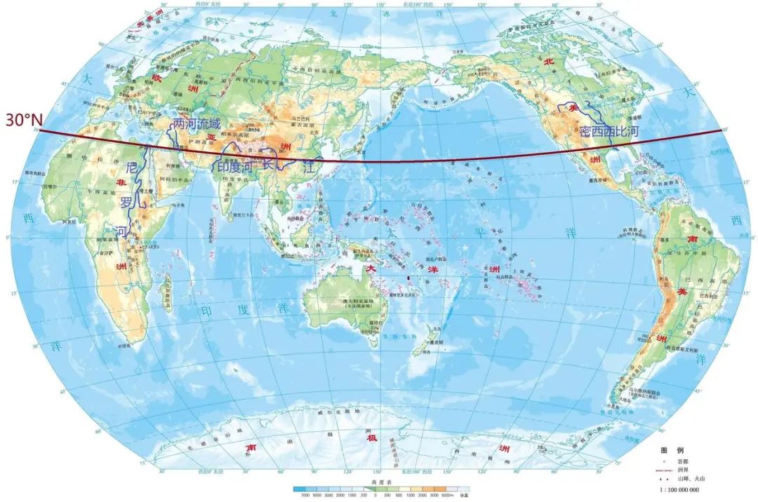 神秘的“北纬30度”纬线，经过了哪些地理事物？