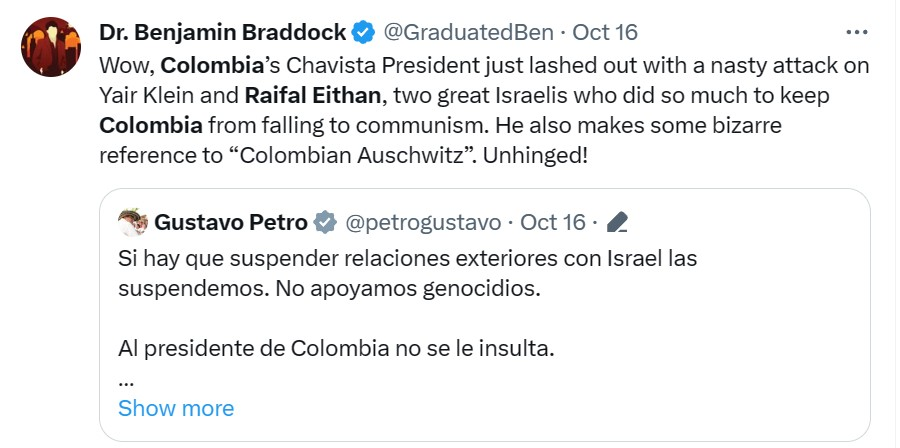 哥伦比亚，为什么跟以色列掐起来了？