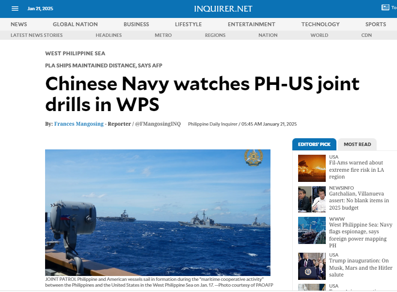 中国海军从不迟到！055大驱领衔，“中国舰队一直在围观美菲南海演习！”