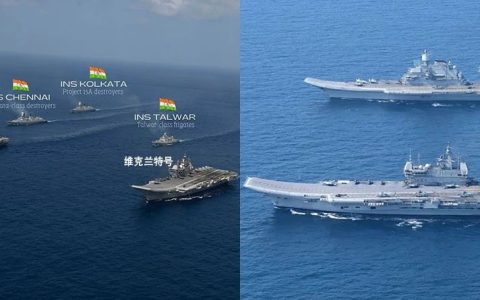 印媒：实力超过中国！印度2艘航母同框，中国暂时做不到？网友：让印度装到了！