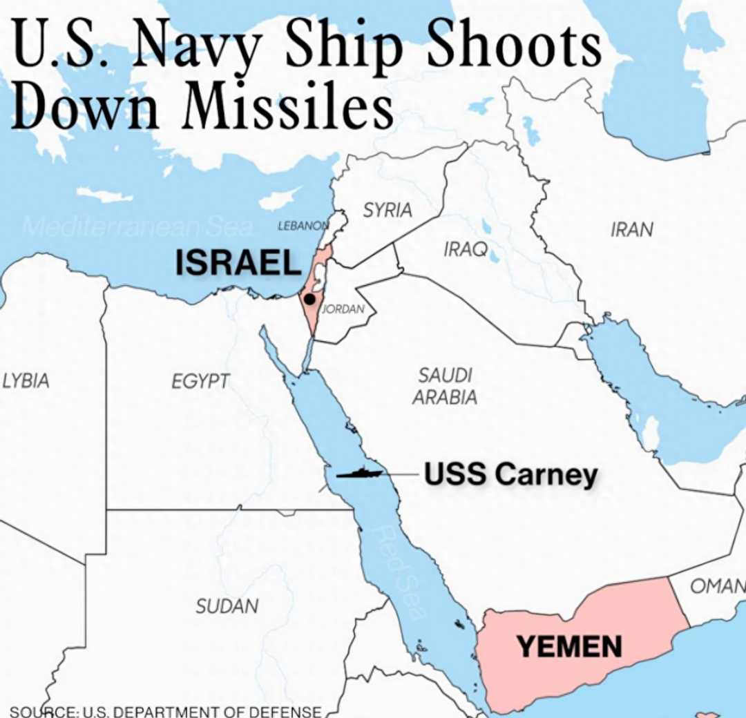 美军舰出手，打响“保卫以色列”第一枪