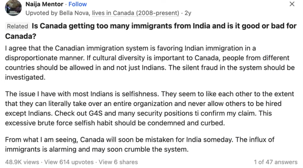 印度人，真把加拿大搞怕了