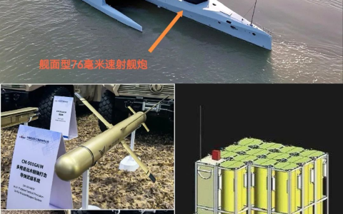 新型500吨"76舰炮+巡飞弹"无人艇，统治台湾海峡