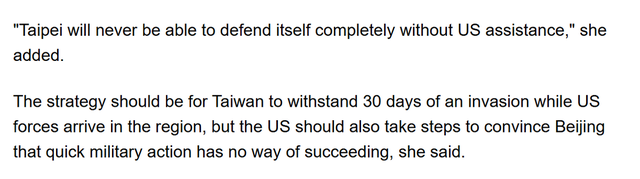 美国人对台军摊牌，挡住收台解放军30天，否则美军不可能出手