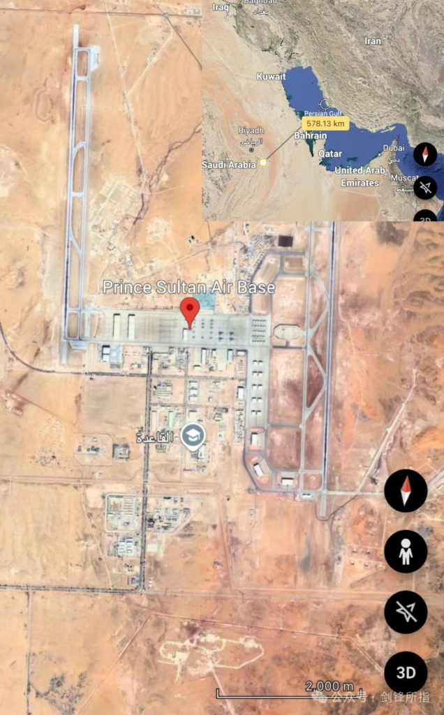 距离伊朗六百公里,美空军在沙特苏丹王子空军基地部署大量加油机