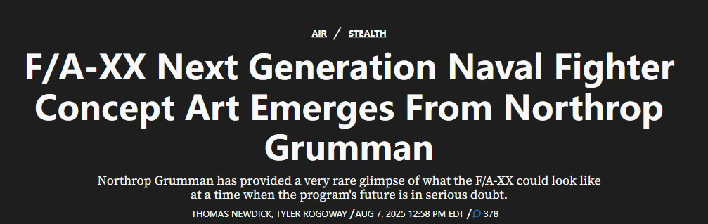 抄袭歼-36?美国海军六代机终于露真容,原来也“跟着中国学”了……