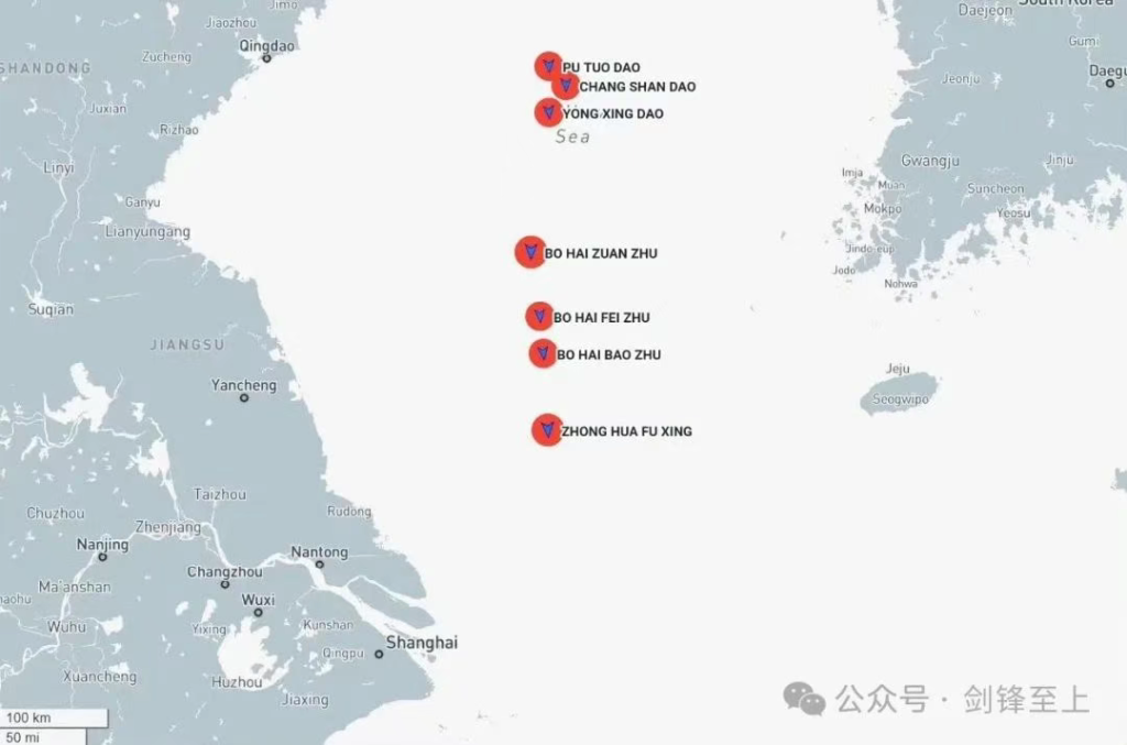这阵仗有点离谱,7艘大型滚装船南下,要和岸舰连接器联合演习?