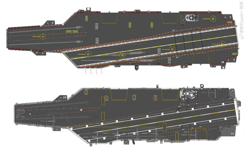 大步快跑，004航母尺寸竟然比“福特”级还大，这下11万吨稳了！