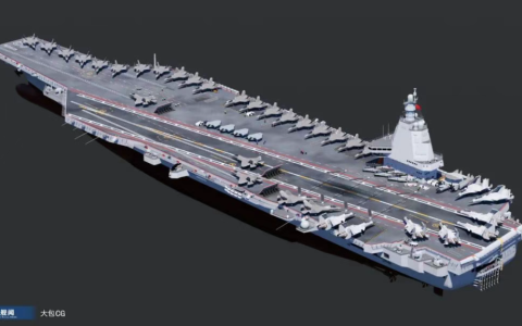大步快跑，004航母尺寸竟然比“福特”级还大，这下11万吨稳了！