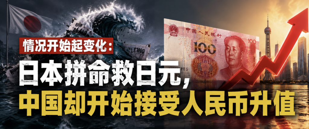 情况开始起变化:日本拼命救日元,中国却开始接受人民币升值